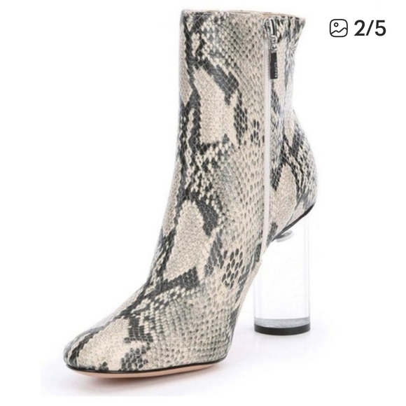 Schutz Snakeskin Leather Ankle Boots Clear Heel Zip Women's
9B - Picture 10 of 12